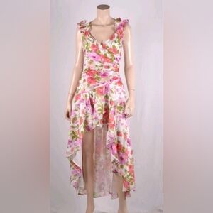 Floral Pink Wrap Dress